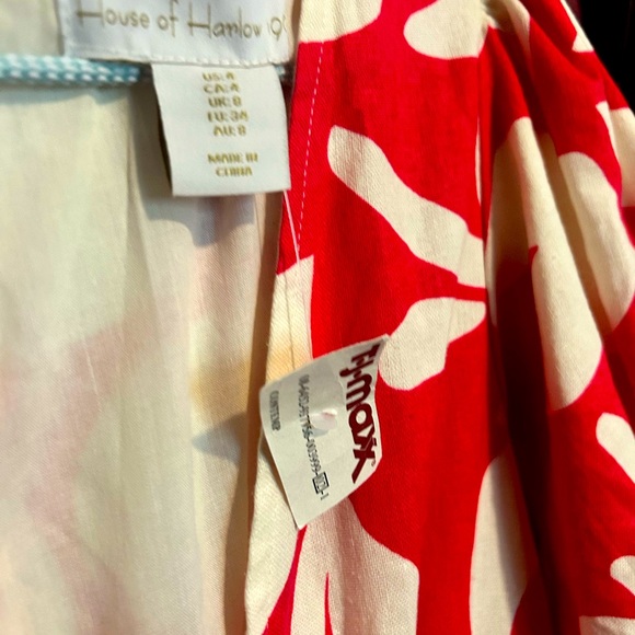 Pink and white puff sleeves flare mini dress - Picture 1 of 4